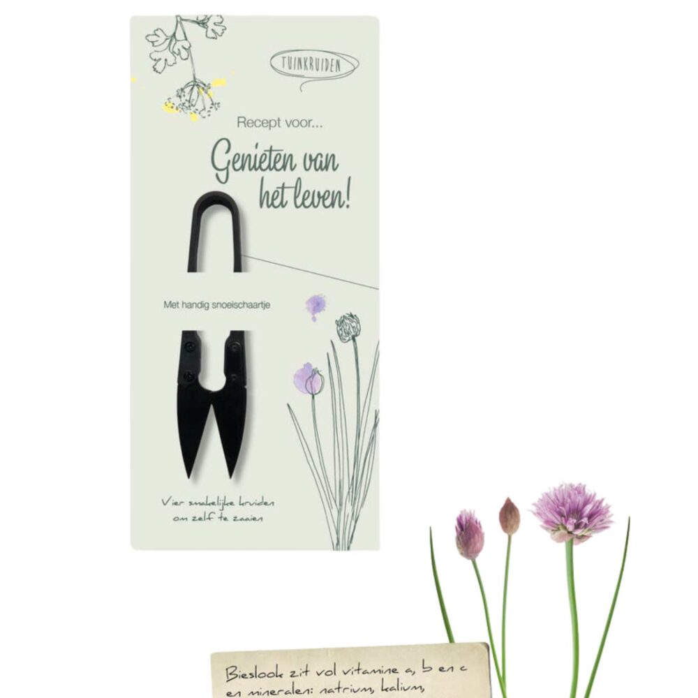 Geschenkdoosje zaden tuinkruiden "Genieten van het leven"