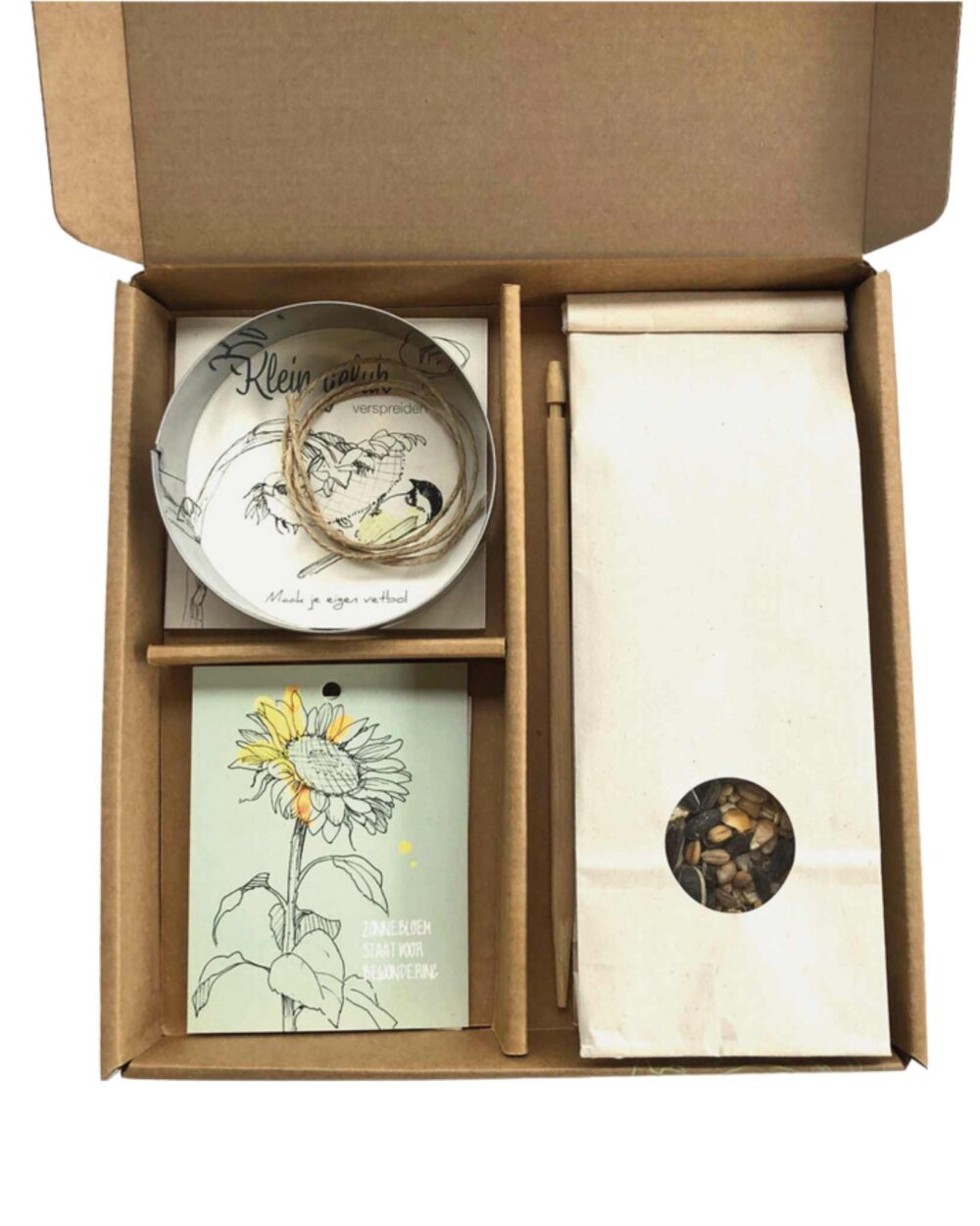 Geschenkdoosje vogelzaden "Klein geluk"