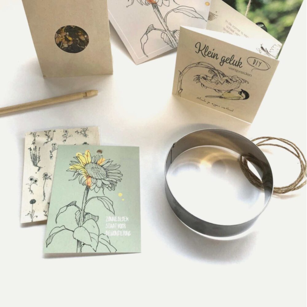 Geschenkdoosje vogelzaden "Klein geluk"