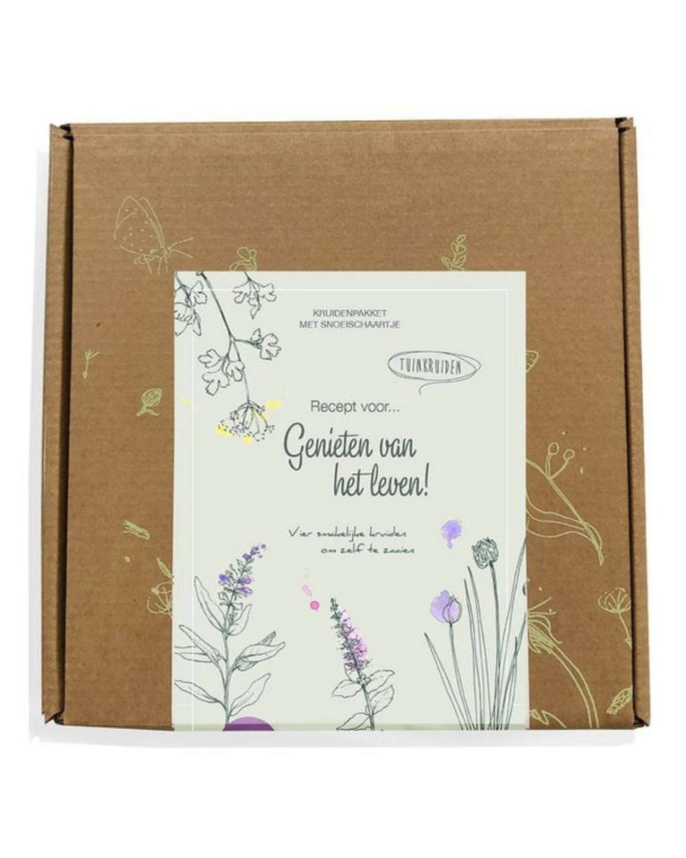Geschenkdoosje zaden tuinkruiden "Genieten van het leven"