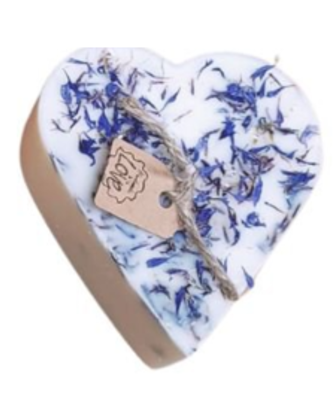 Hartvormige geurkaars met wilde bloemen en lavendelgeur