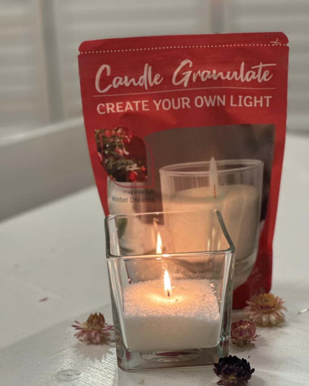 Kaarsenzand "Winter Dreams" incl. 4 lontjes