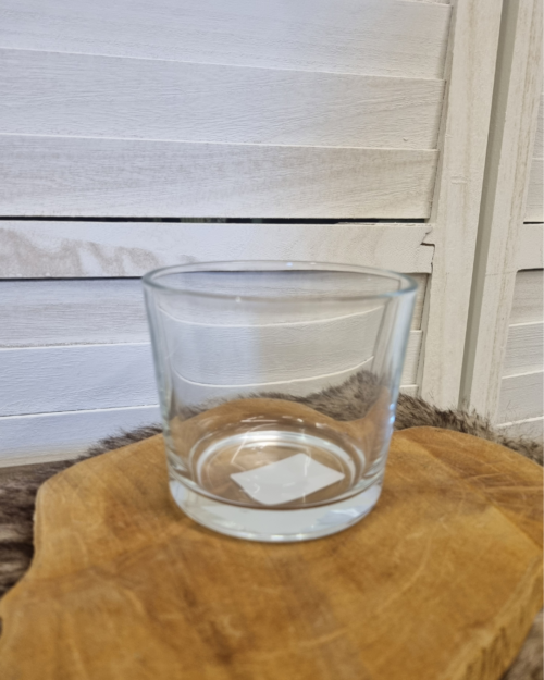 Rond glas voor kaarsenzand 11cm x 11cm