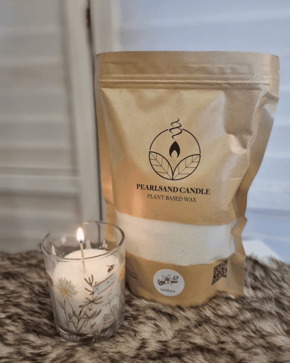 Kaarsenzand "Vanille" incl. 4 lontjes - 400 gram