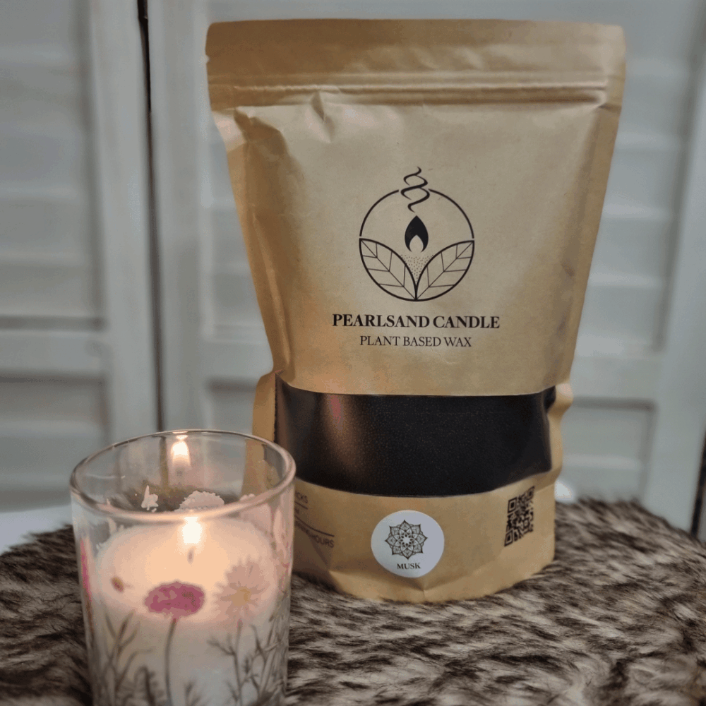 Kaarsenzand "Musk" incl. 4 lontjes - 400 gram Kaarsenzand "Musk" incl. 4 lontjes - 400 gram