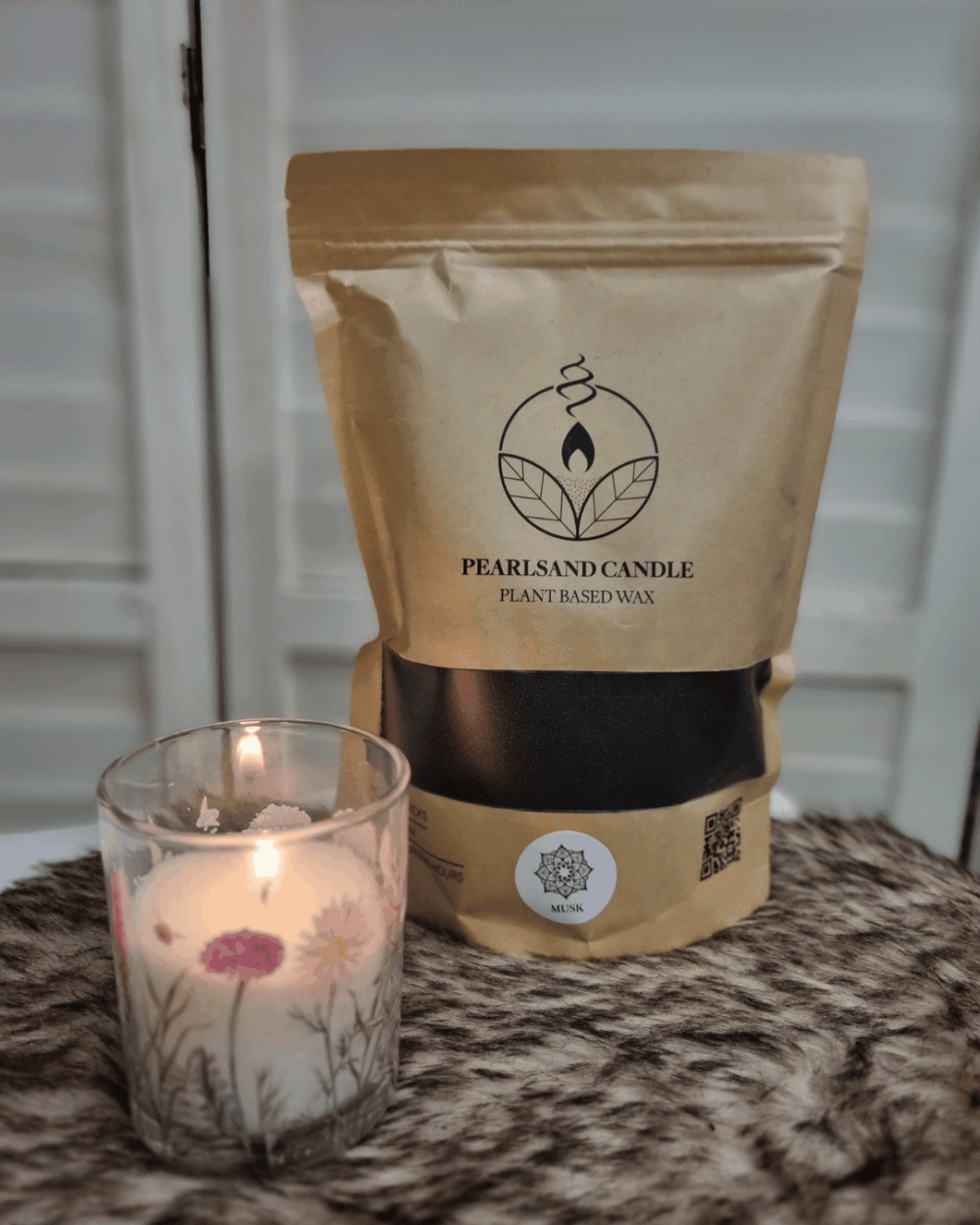 Kaarsenzand "Musk" incl. 4 lontjes - 400 gram Kaarsenzand "Musk" incl. 4 lontjes - 400 gram